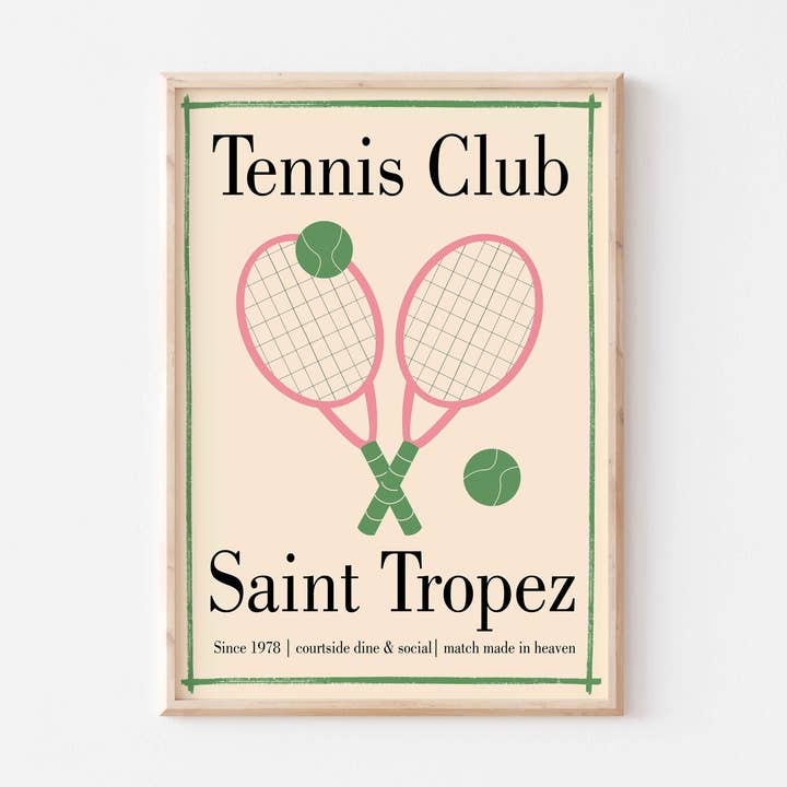 Tennis Club Saint Tropez Art Print and other Purchase Wholesale st tropez. Free Returns & Net 60 Terms on Faire trending on Faire.
