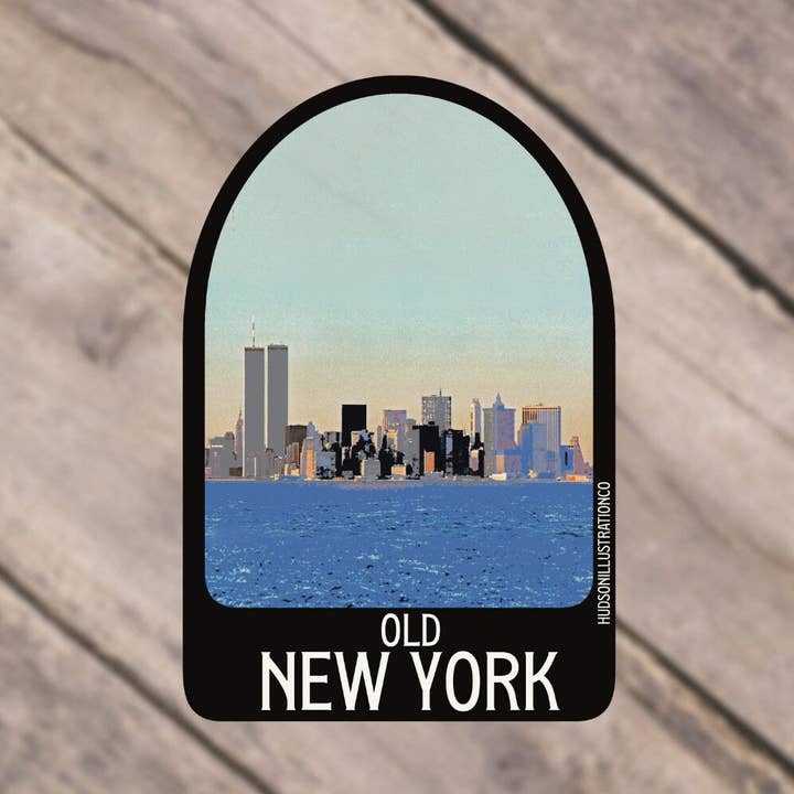 Old Manhattan New York City NYC Chrysler Building Empire Stat Sticker/Magnet/Print/Postcard for wholesale by About Town Co