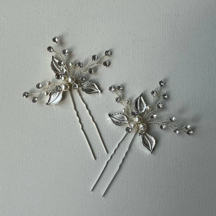SallyJaneBridal - Wholesale Hair Pin - Hera Hairpins Silver - bridal hair jewelry - set of 21