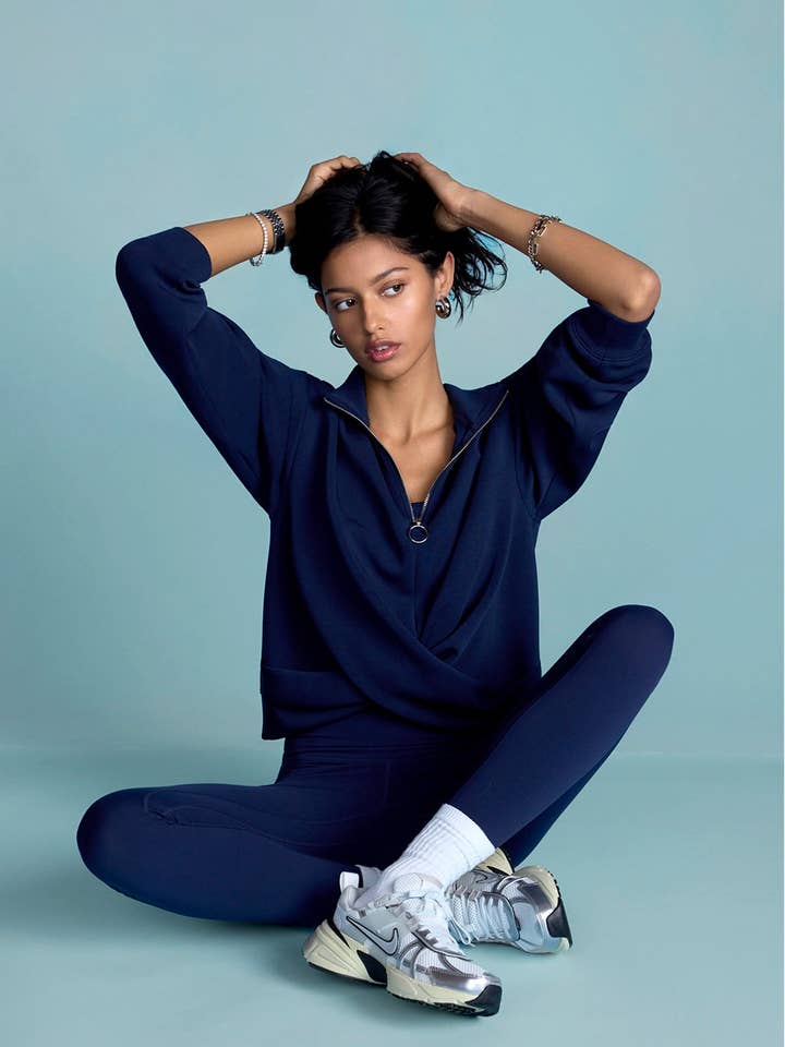 Dreamweave™ Crossover Pullover - Navy Blazer for wholesale by MPG