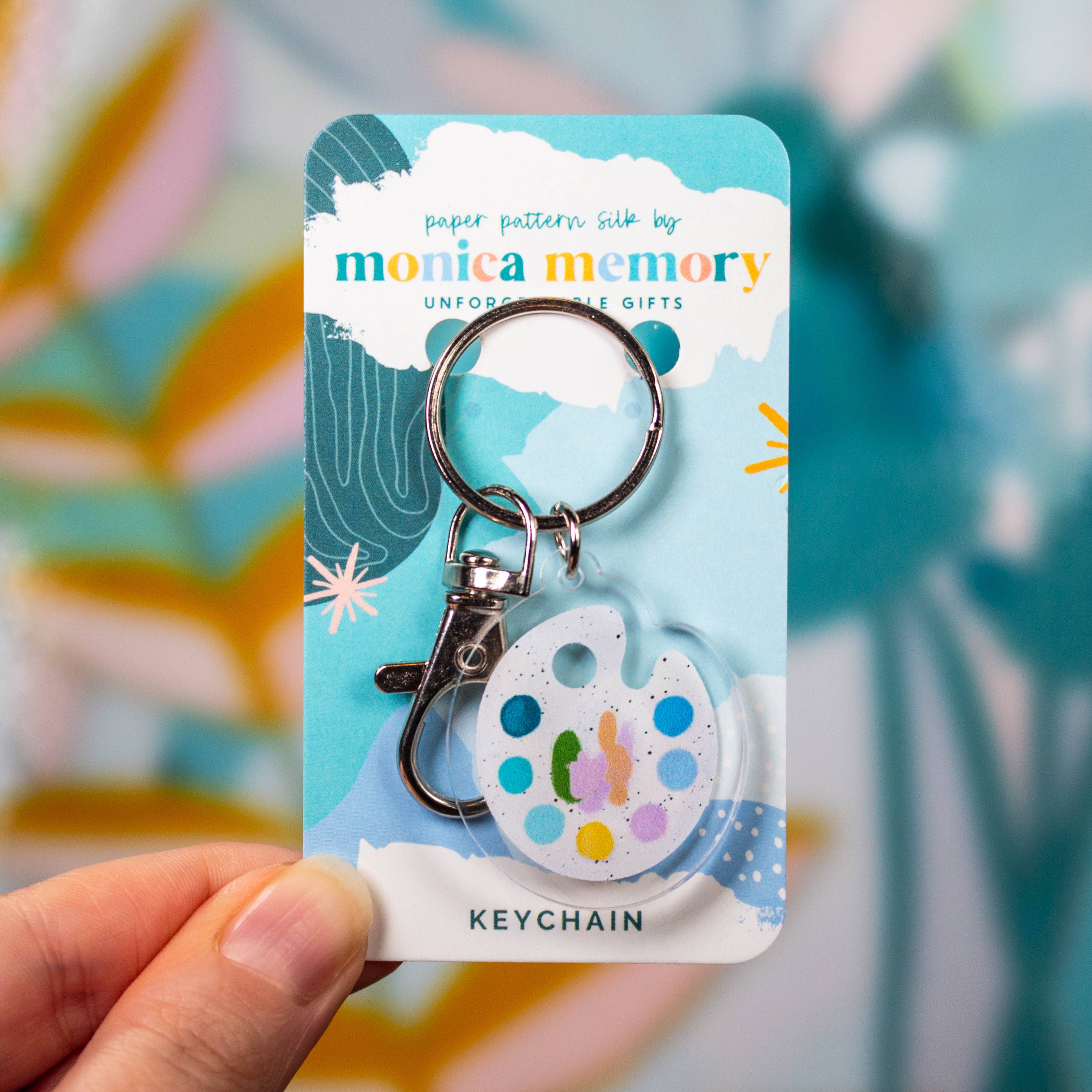 Paper Pattern Silk – Großhandel Schlüsselanhänger – Damen – Paint Palette Artist Schlüsselanhänger — Kunstlehrer, Geschenk, Schlüsselanhänger