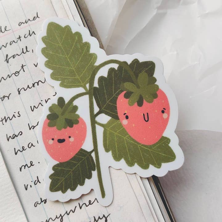 Strawberry Friends Die Cut Sticker for wholesale by Full Bloom and Co.
