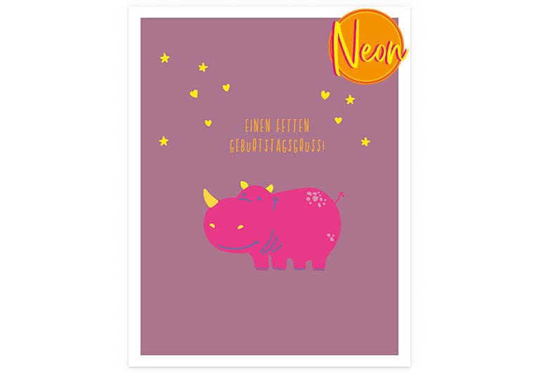 Hey!Cards GmbH & Co. KG – wholesale Födelsedagskort – Fet födelsedagshälsning | AuriCard | Neon vykort0