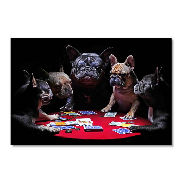 Frenchie Poker, arte da parete in acrilico per la vendita all'ingrosso da parte di ART BLVD