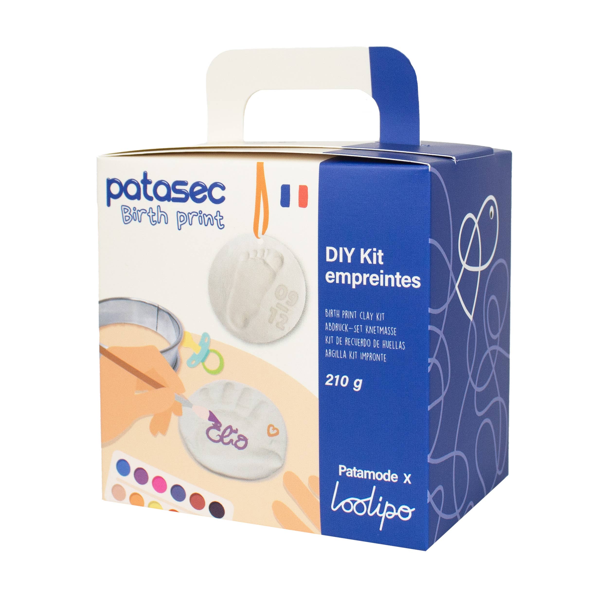 LOOLIPO - Vendita all'ingrosso Kit per lavoretti fai da te - Bambini - Kit per impronte con vasetto da 210 g di argilla bianca autoindurente3