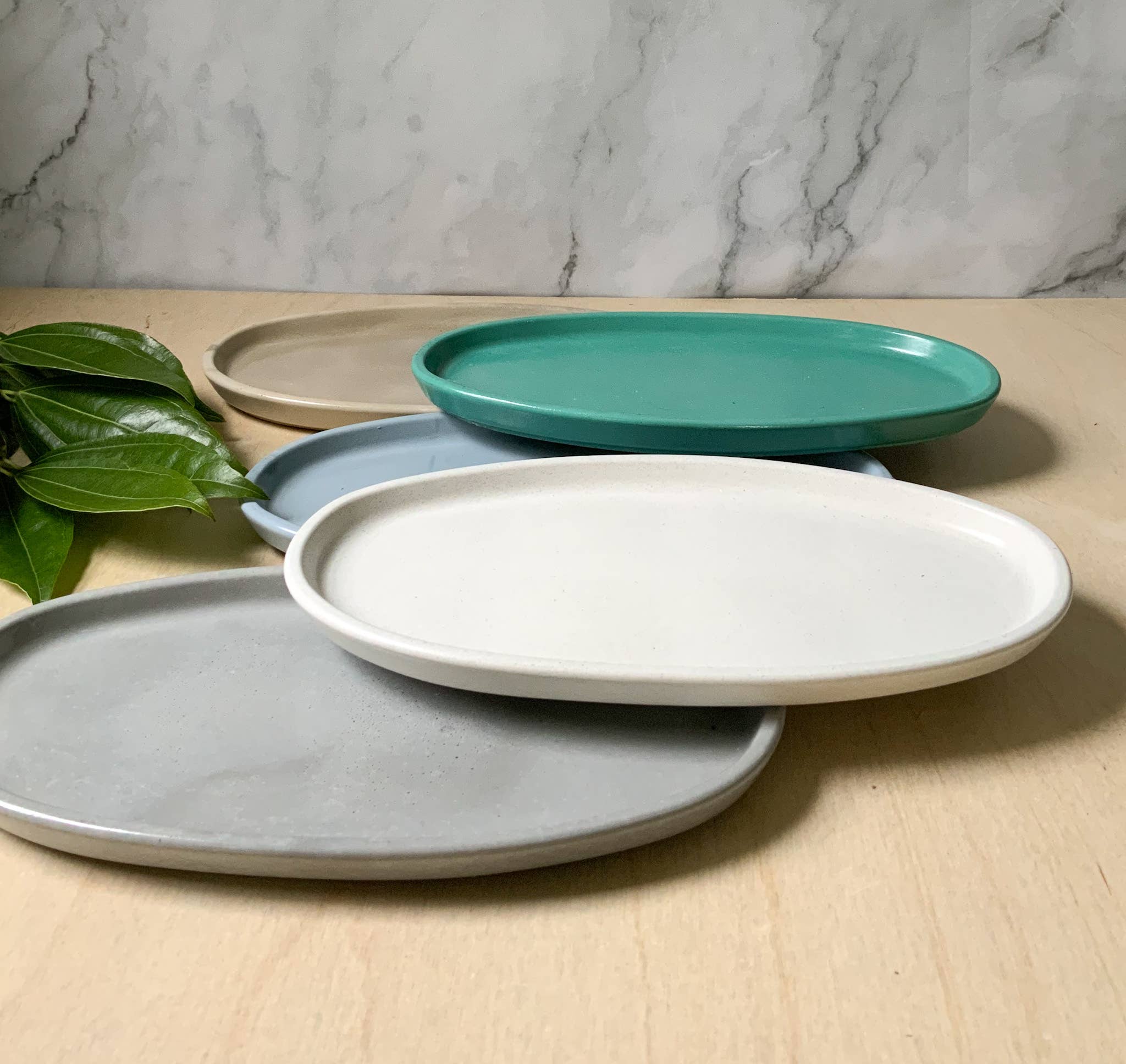 Left Corner Goods - Wholesale Decorative Tray - Concrete Oval Tray | candle catch all | Plant tray9
