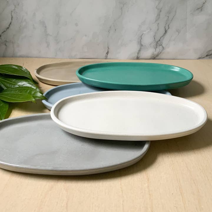 Left Corner Goods - Wholesale Decorative Tray - Concrete Oval Tray | candle catch all | Plant tray9