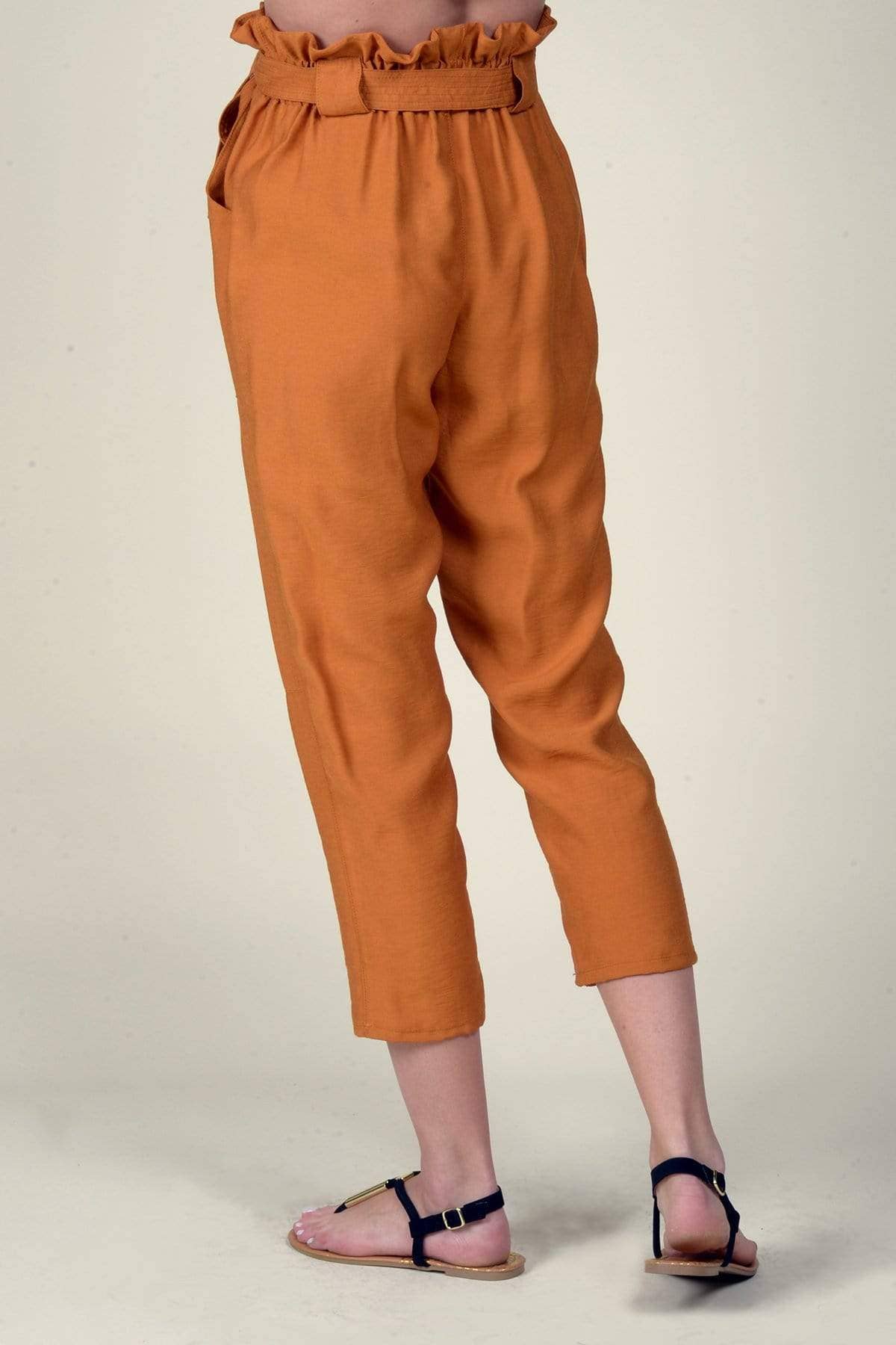 Eva Franco - Wholesale Pants - Women's - Cargo Pants High Waist with Tie and Pockets5