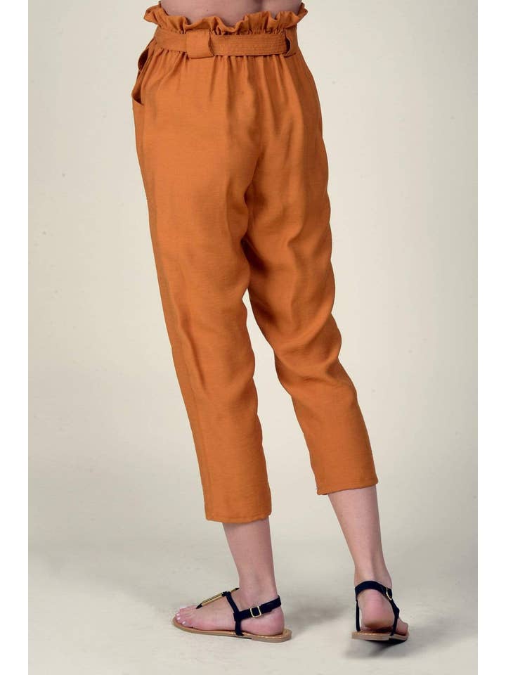 Eva Franco - Wholesale Pants - Women's - Cargo Pants High Waist with Tie and Pockets5