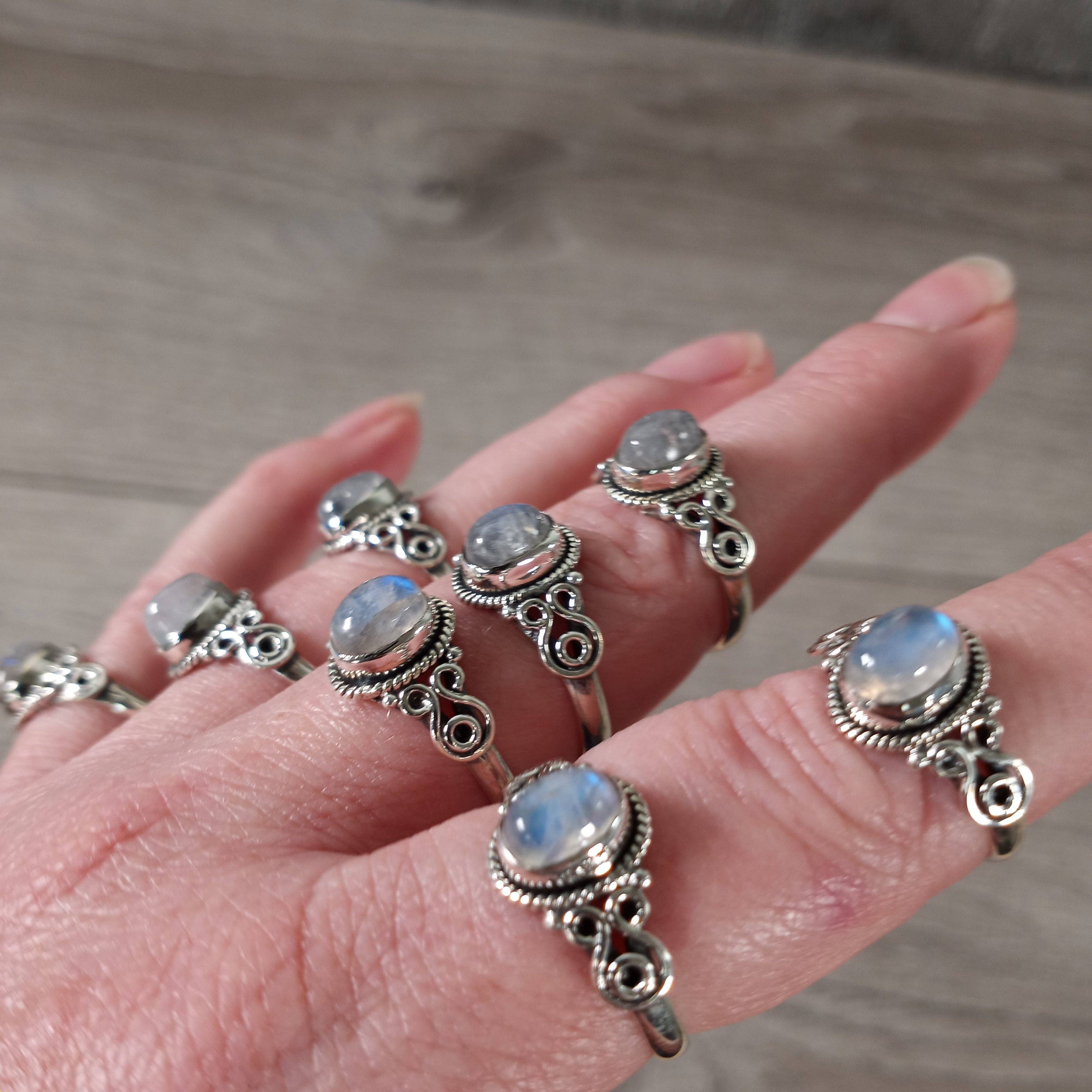 Keystone Crystals - Wholesale Cocktail/Statement Ring - Gemstone Sterling Silver Ring Old School Boho Style2