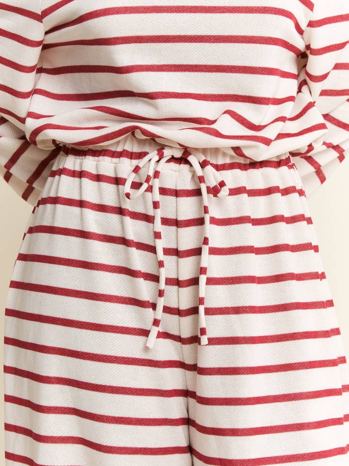 JADE BY JANE PLUS - Wholesale Jumpsuit - Women's - (PLUS SIZE) OFF-SHOULDER STRIPED TERRY JUMPSUIT49