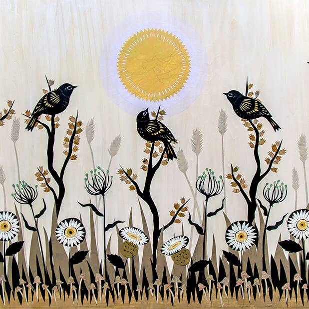 Summers Parting Sighs, impresión artística en papel cortado de 16 x 20 pulgadas para venta al por mayor de Rural Pearl: Cut Paper Art by Angie Pickman