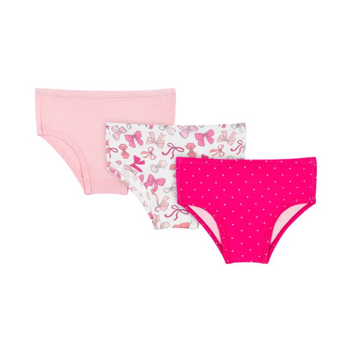 Macaron + Me - Wholesale Underwear - Kids - Girls Panties - Pink Bows
