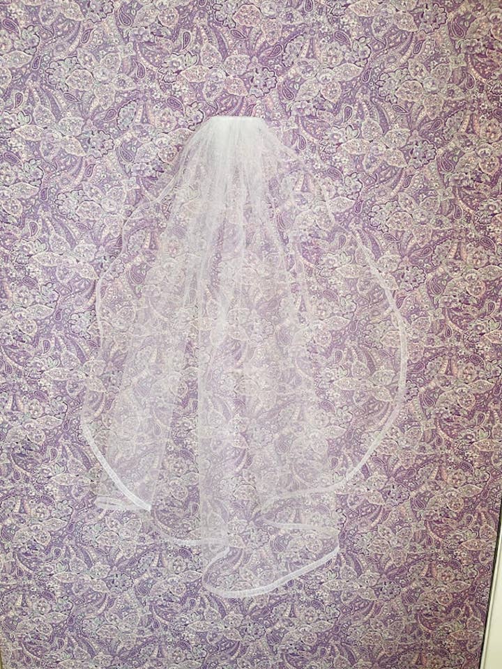 First 1st Communion Veil White 1/4" Organza Single Layer for wholesale by Lace and Grace Veils