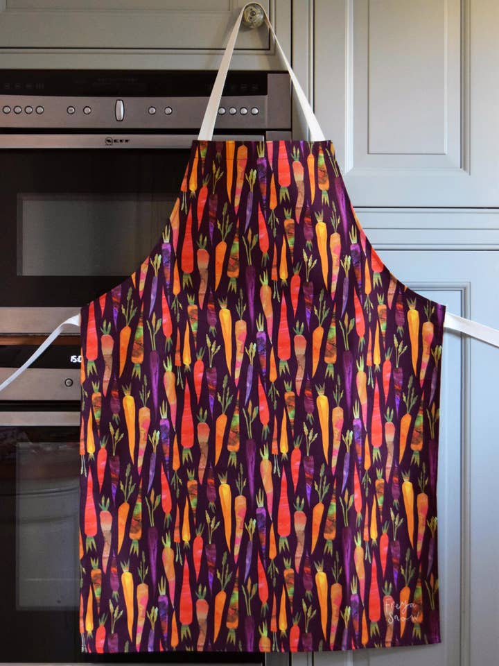 Dark Carrots katoenen schort voor wholesale door Freya Snow