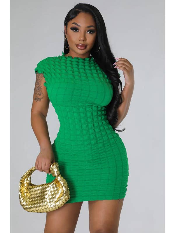 Boswell - Wholesale Dress - Women's - Popcorn Textured No Sleeve Midi Dress11