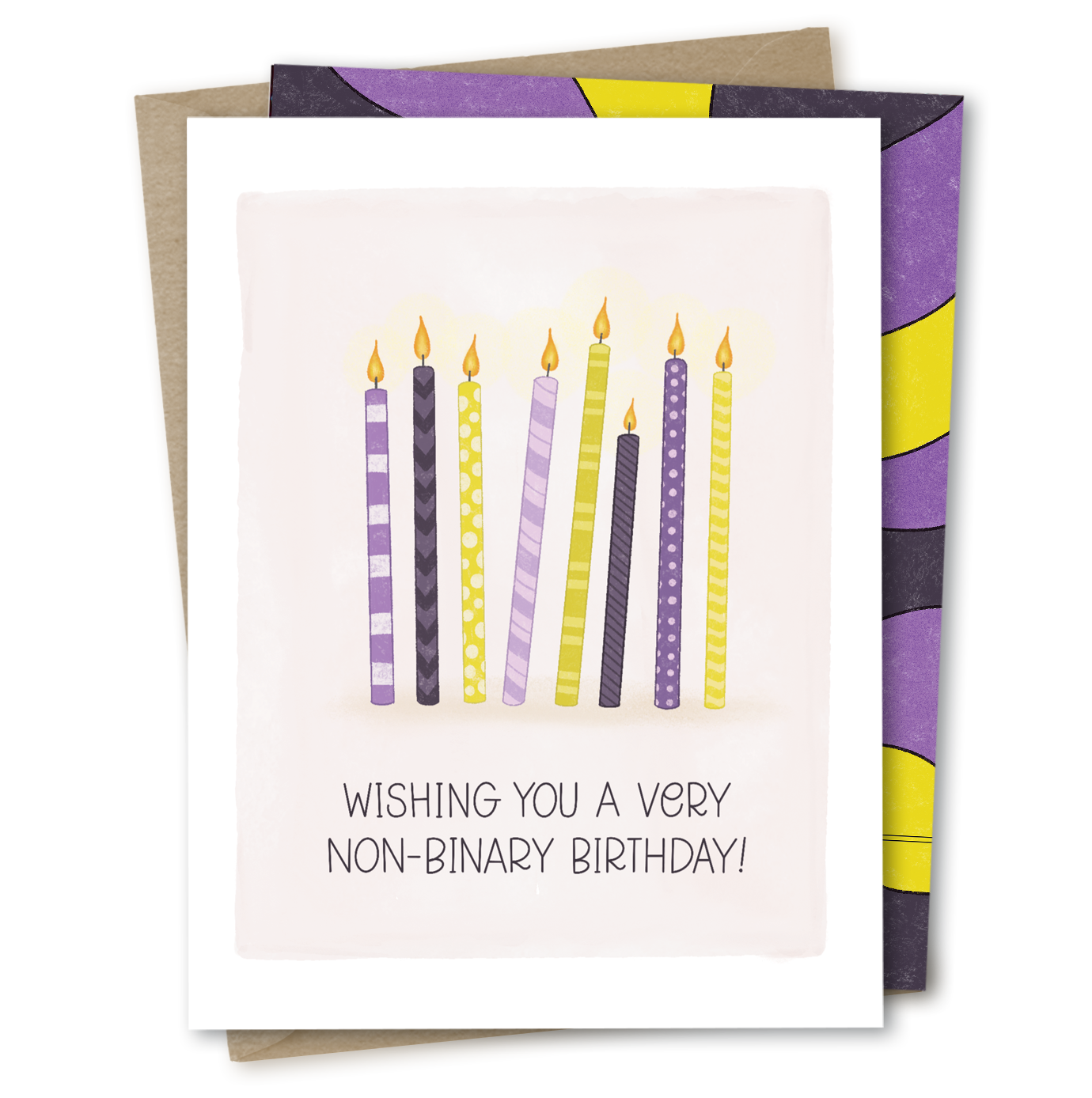 The Noble Paperie – postal de parabéns por atacado – Aniversário Não-Binário | Cartão LGBTQ+ Amigo Bday Queer4