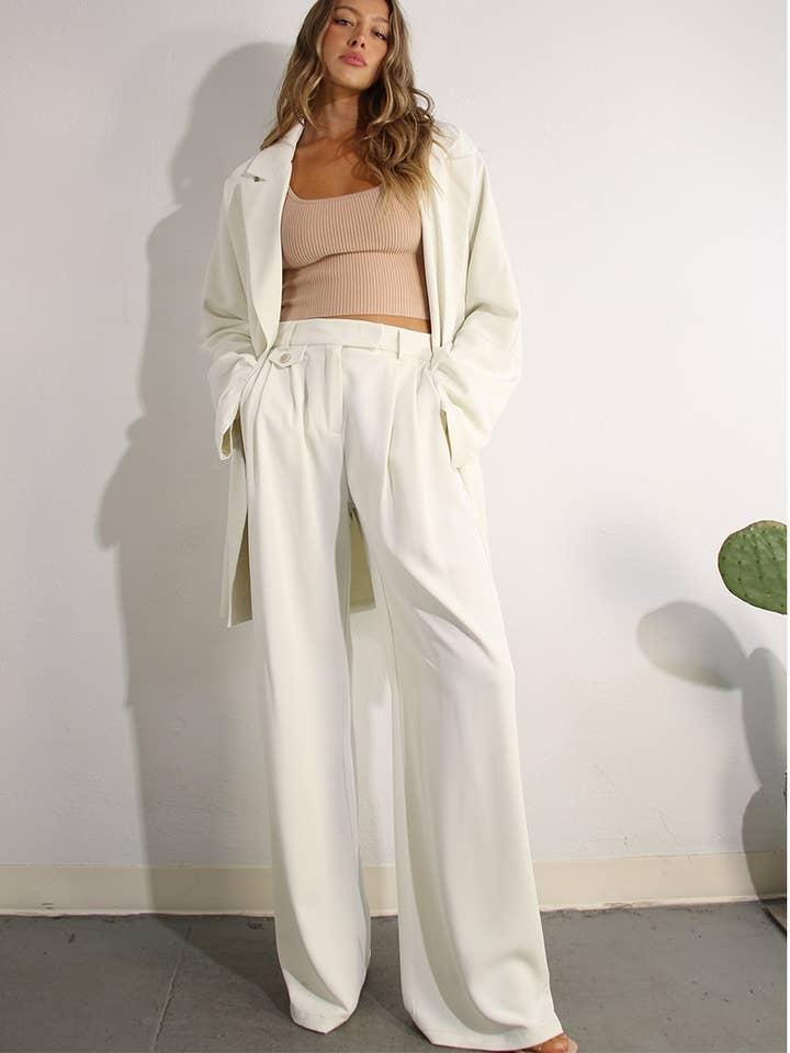 SIDE SLIT JACKET AND PANTS SET for wholesale by Mulla