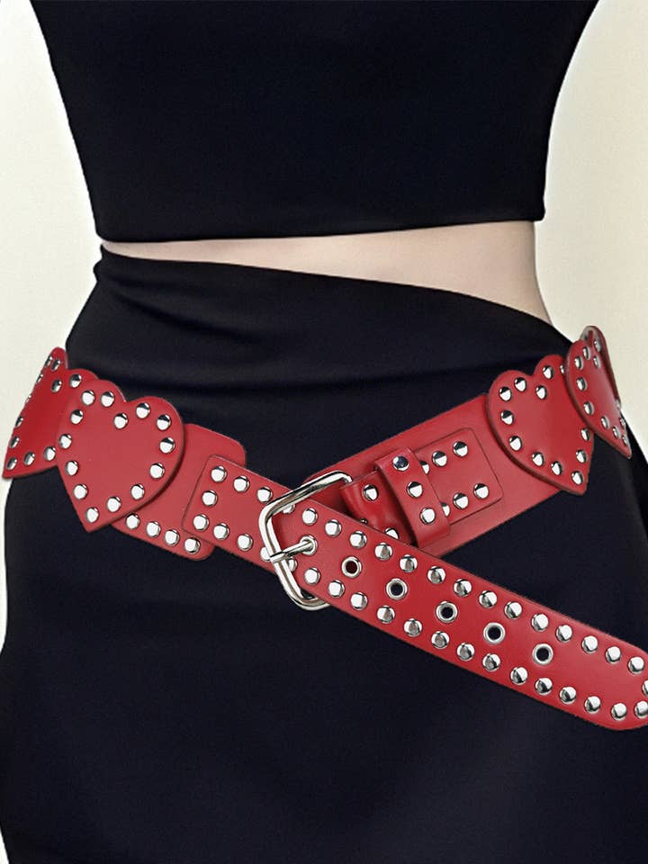 Heart-shaped Vintage Fashion Studded Waist Belt ZK3151 for wholesale by UNISHE