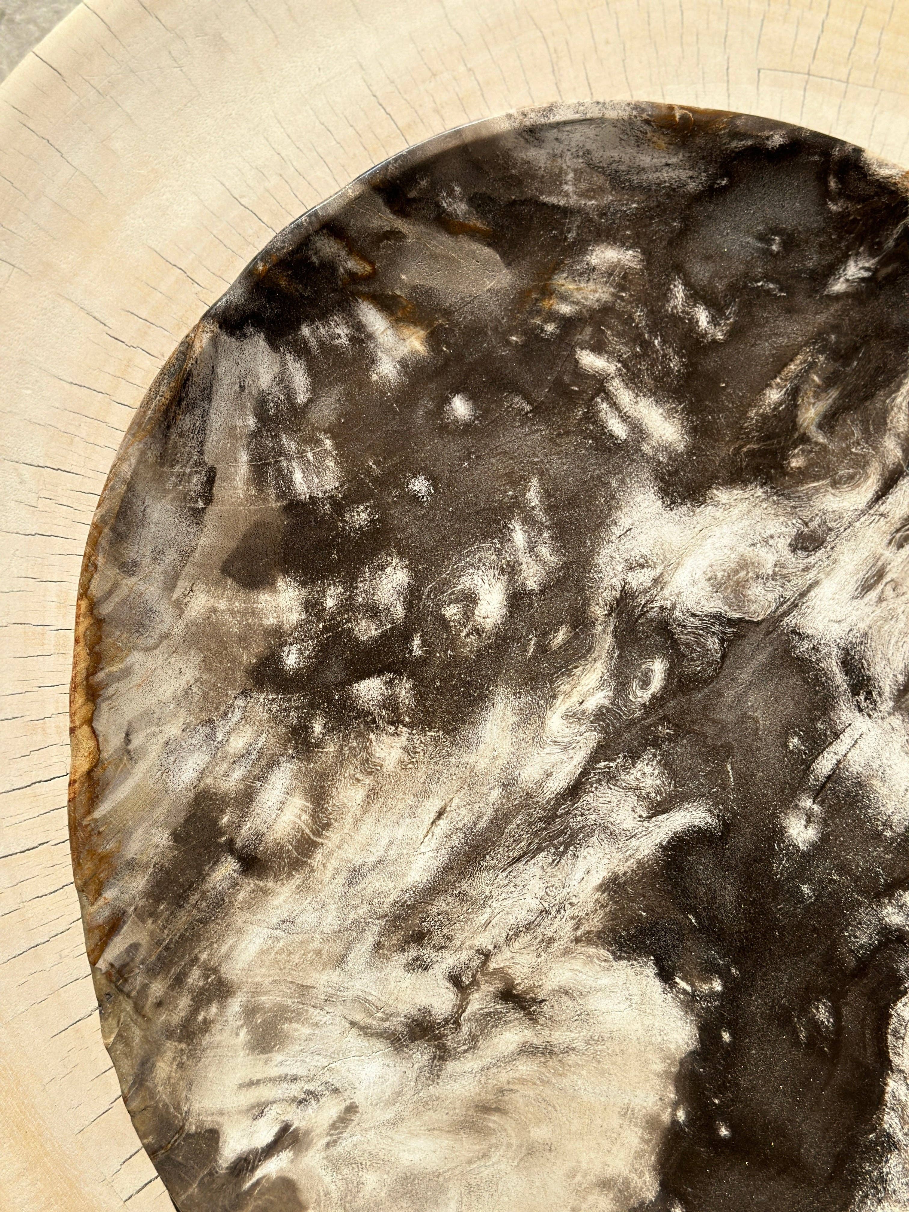 Office Objets - Vente Assiettes/plats/bols de décoration - Très grand vide poche ou plat en bois pétrifié48