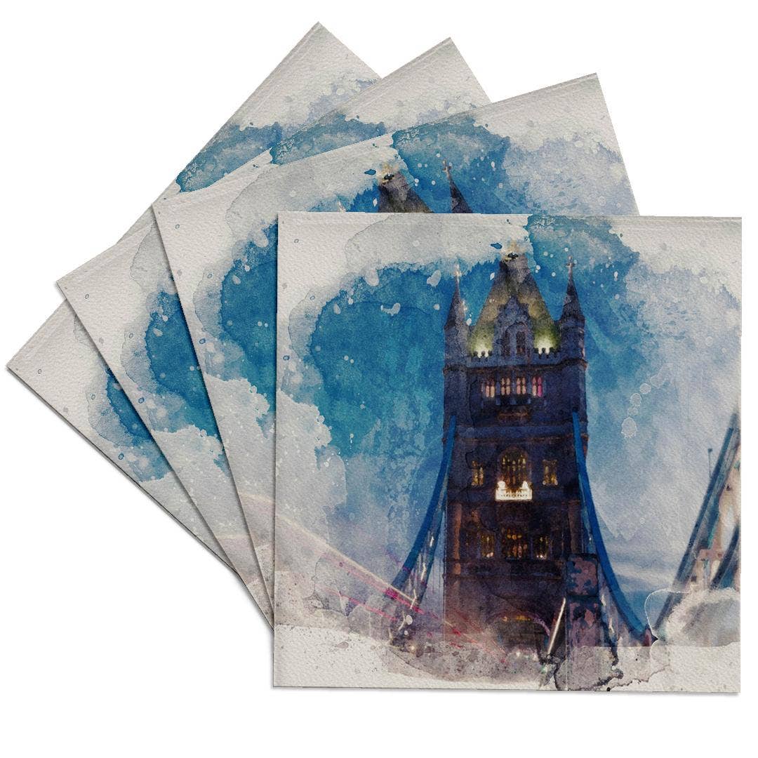3dRose - Wholesale Coasters - 3dRose, Image Of Watercolor London Bridge Art, Coaster0