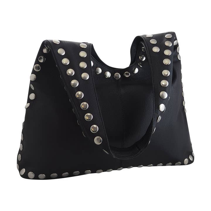 Cadelle Leather - Wholesale Shoulder bag – women's - Jenna Studded Hobo | Black3