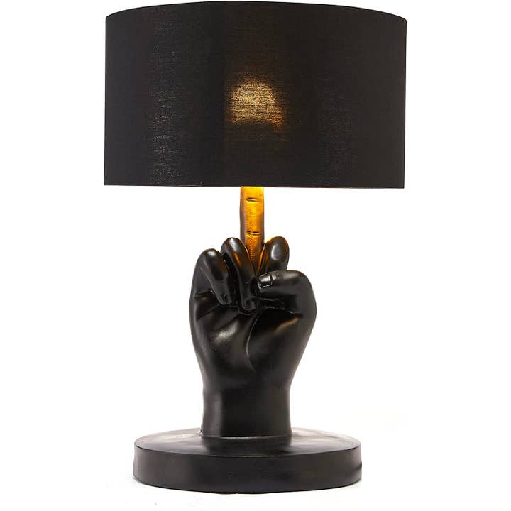 The Wine Savant / Khen Glassware - Wholesale Accent/Desk Lamp - Middle Finger Lamp - Resin Sculpture for Home, Office