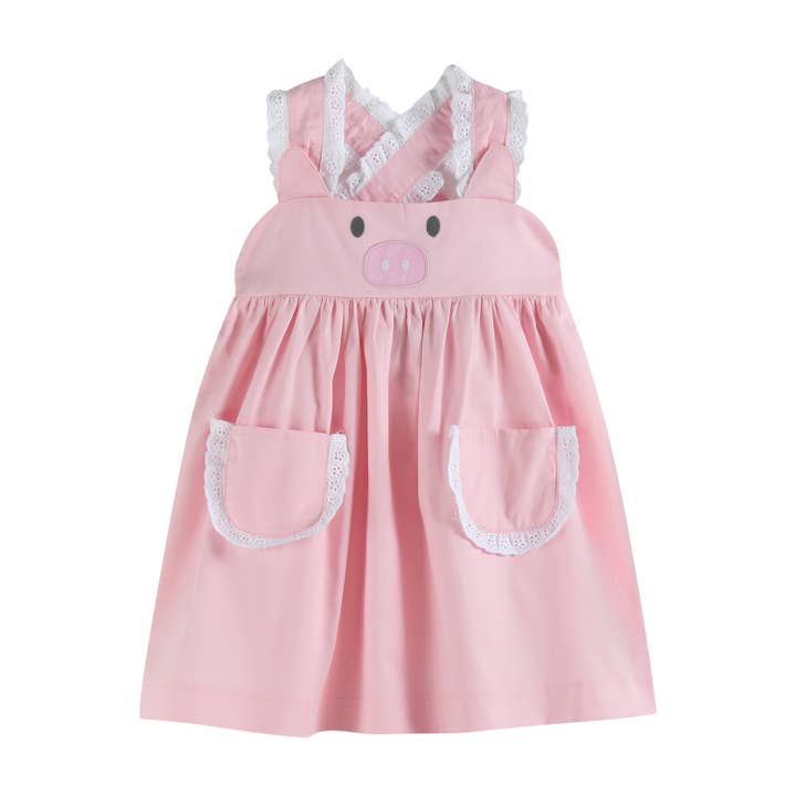 Lil Cactus - Wholesale Dress - Kids - Pink and Lace Piggy Dress