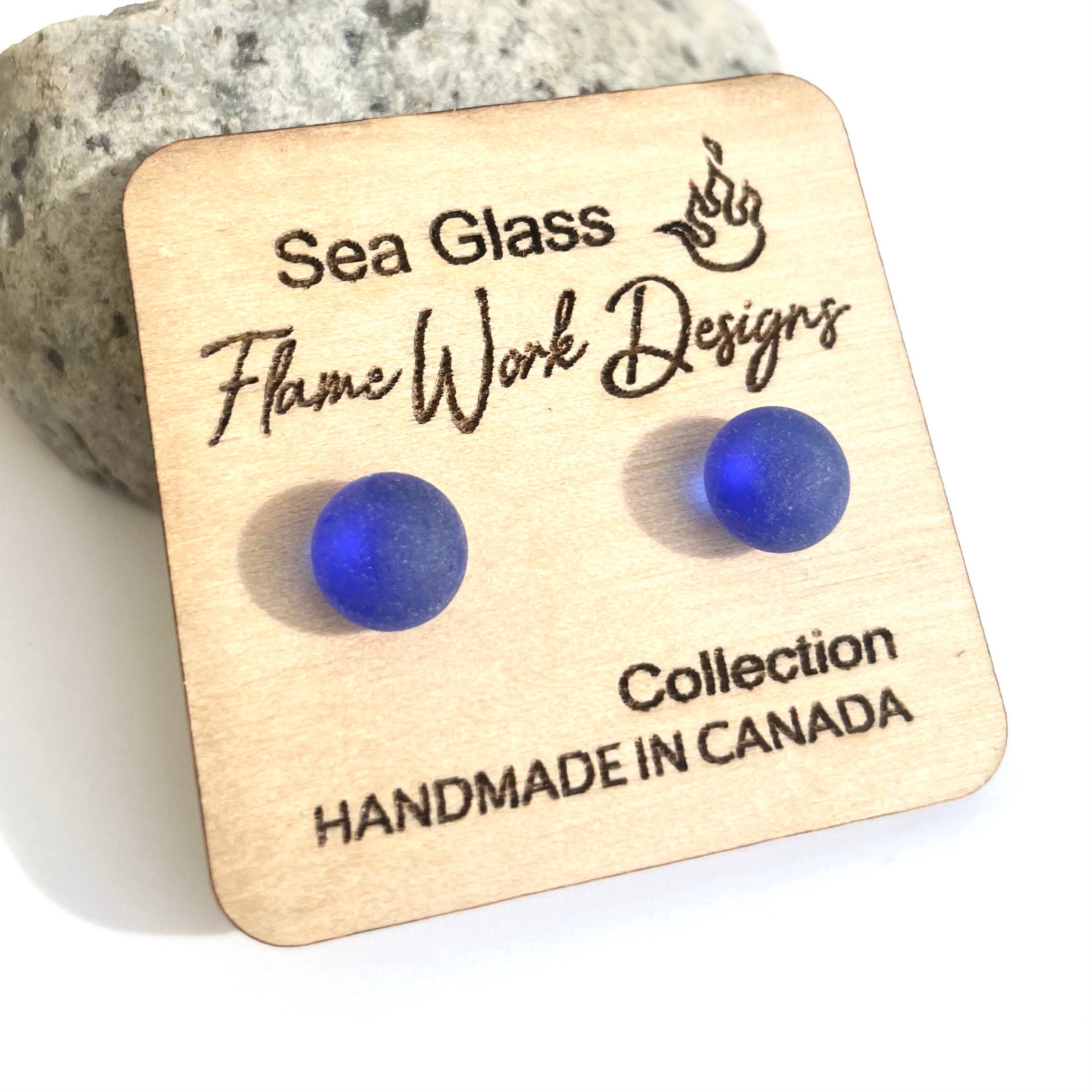 Flame Work Designs - Glass Jewelry - Wholesale Stud/Post Earrings - 12 Pairs Rainbow Sea Glass Studs Collection 10% OFF3