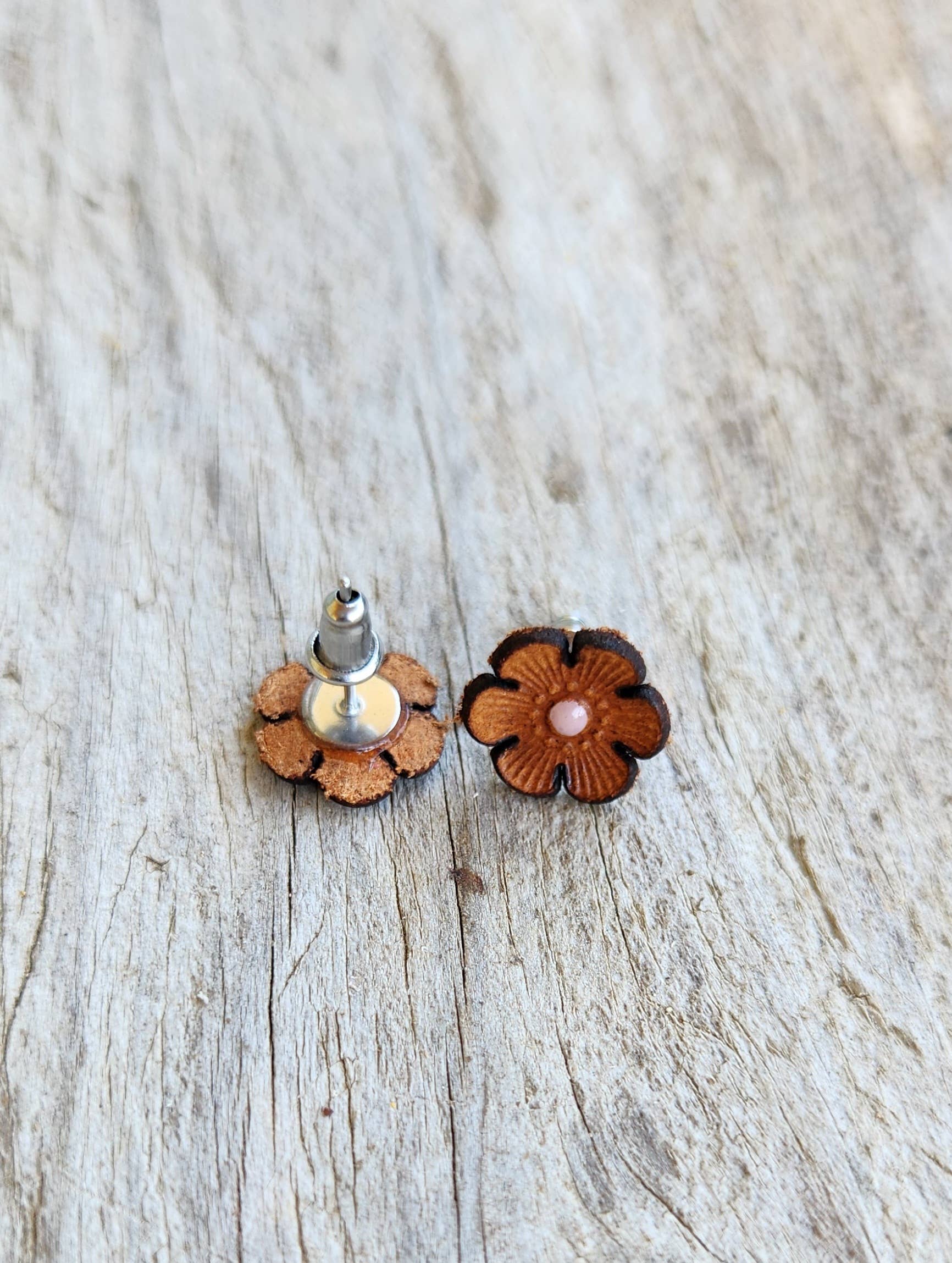 Cocklebur & Co. - Wholesale Stud/Post Earrings - Cactus Flower Genuine Leather Earrings5