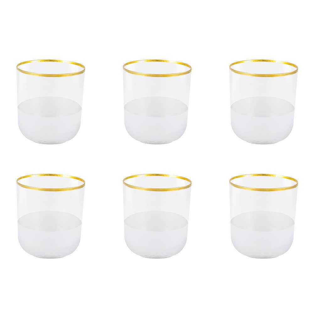 AULICA – wholesale Dricksglas och koppar – Nish låga vattenglas med guldkant - set om 60