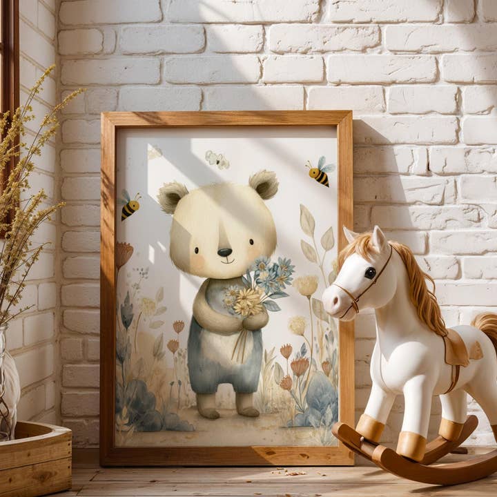 Scandi Baby Art | Bjørn & Bier | Lærredstryk for engroshandel hos Artsriver