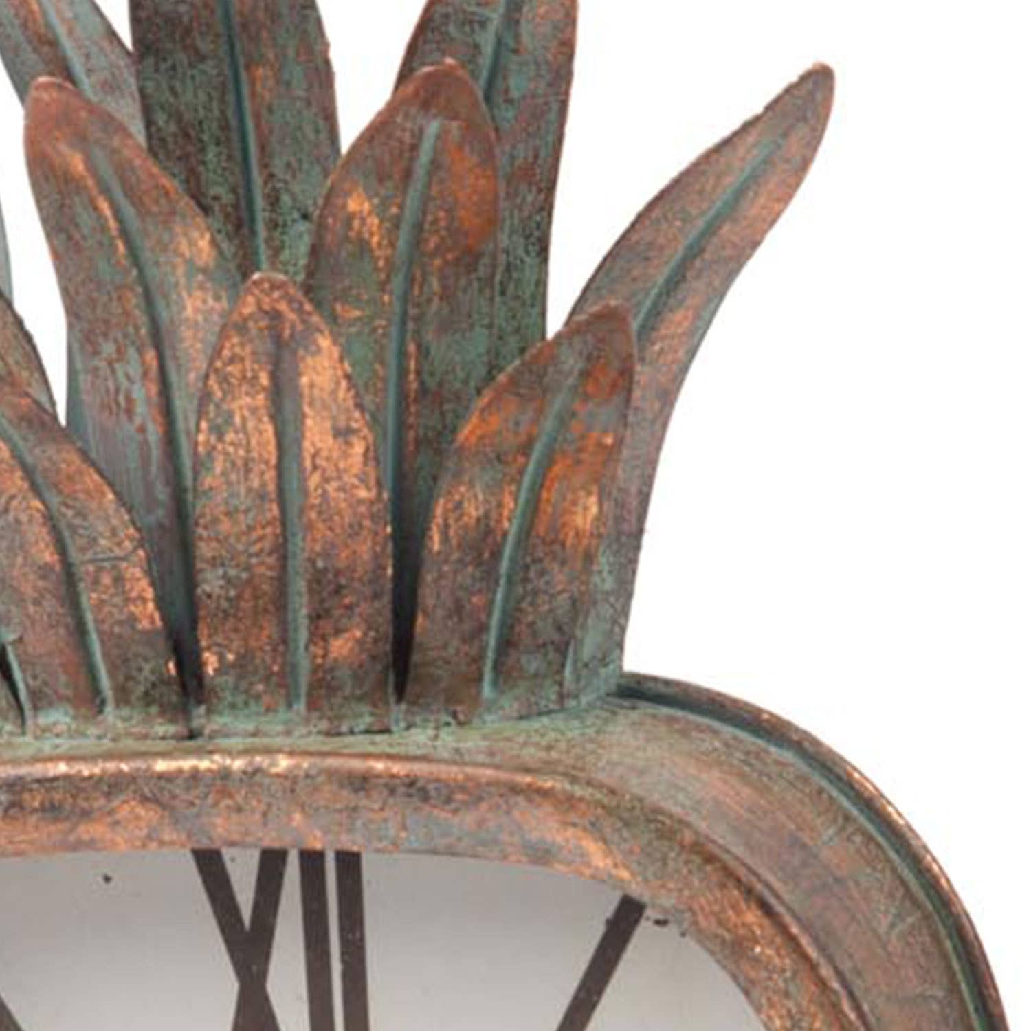 Foreside Home & Garden - Wholesale Desk Clock - Patina Rust Pineapple Battery Operated Table Clock3
