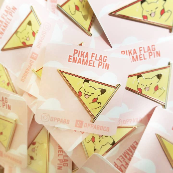 Pikachu Flag Enamel Pin | Pokémon Pins for wholesale by OppaboCo