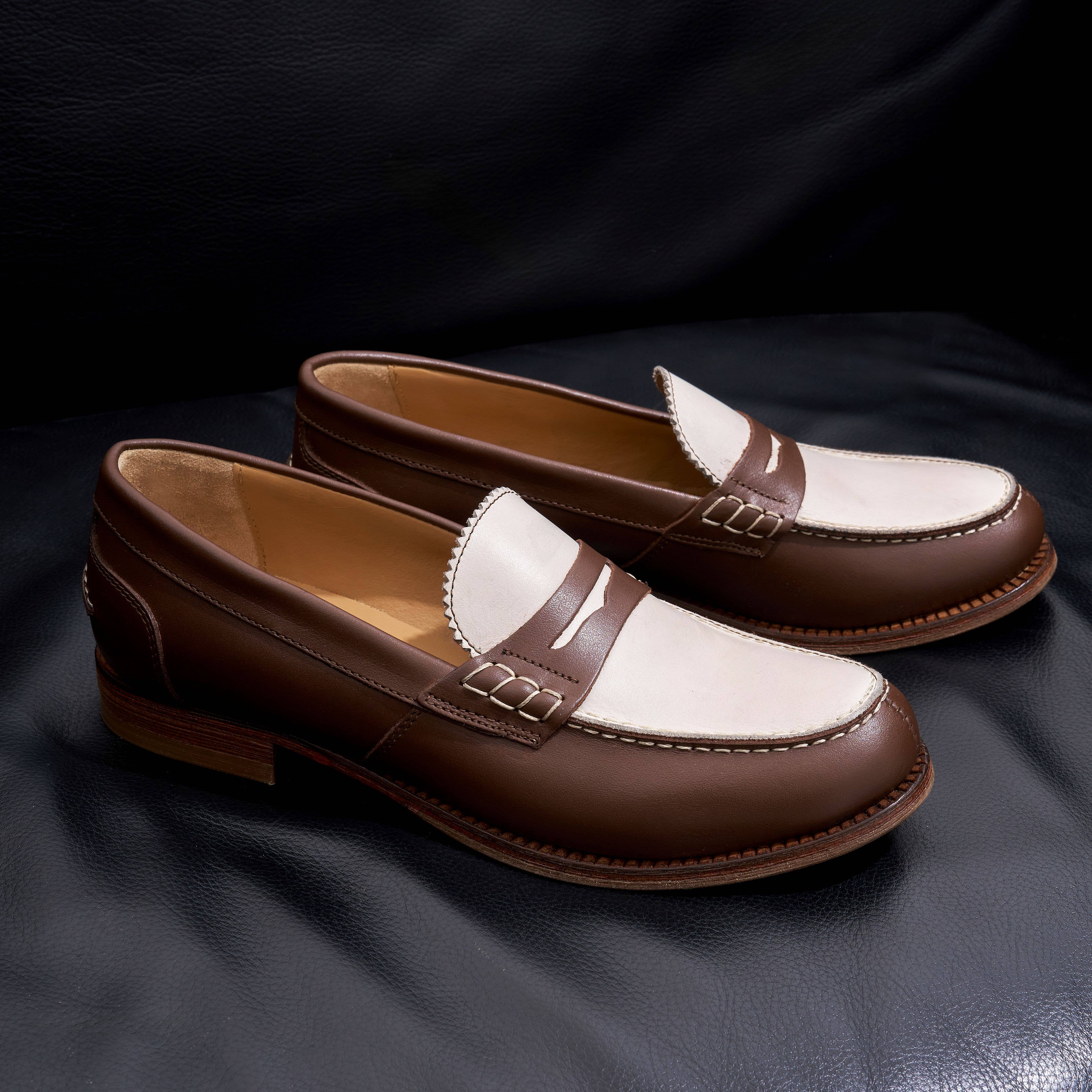 British Passport - Wholesale Loafers - Women's - Brown & White Loafer - Art.BP18477