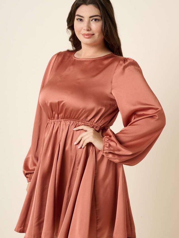 mittoshop - Wholesale Dress - Women's - PLUS SATIN CUT OUT BACK DETAIL MINI DRESS14