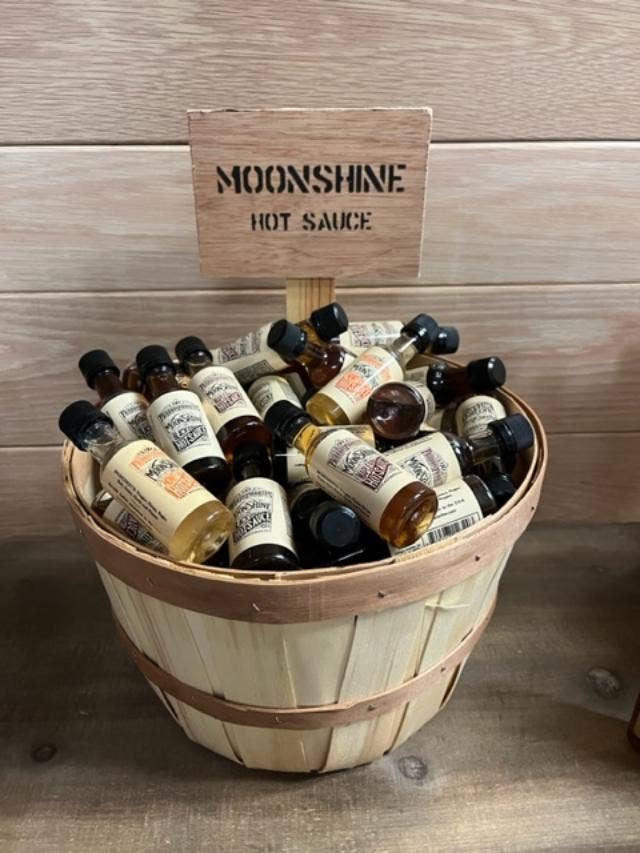 Bulk Mini Assorted Moonshine Hot Sauce - 3 Sweets for wholesale by Fairhope Favorites, Inc.