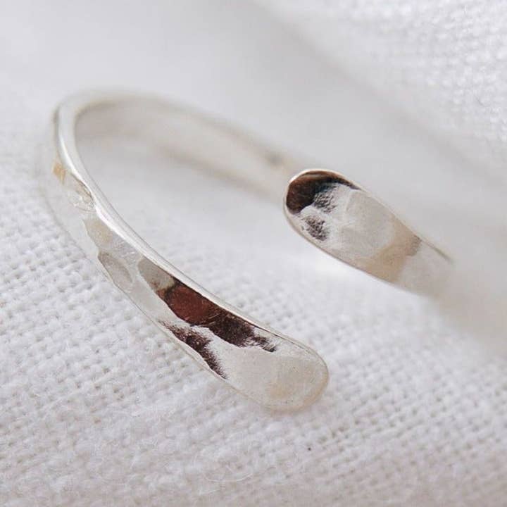Adjustable Hammered Silver Ring for wholesale by Imogen Rose Jewellery