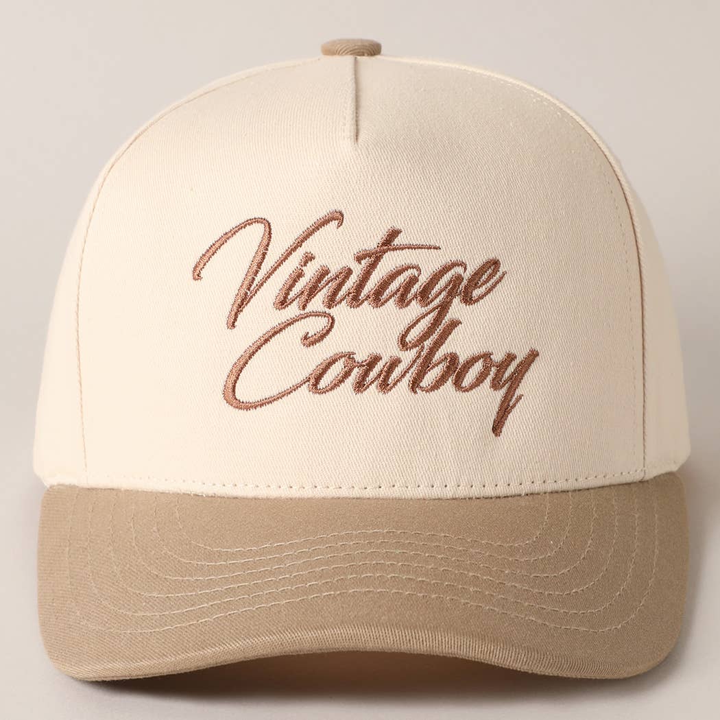 Fashion City – wholesale Baseball cap – Unisex – Vintage Cowboy Embroidery Two Tone Baseball Cap0