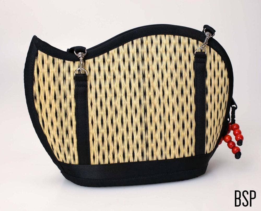 Baskets of Cambodia - Wholesale Crossbody Bag - Women's - Award-Winning Medium Size Asymmetrical Kiri Wave Purse2