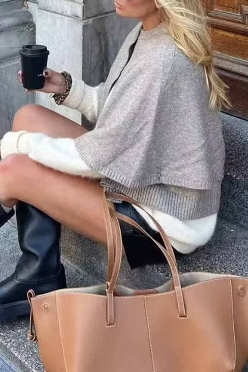 Mccolin - Wholesale Cardigan - Women's - Button-Up Cape Cardigan9