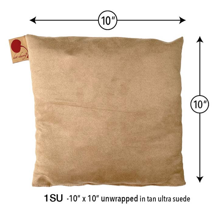 Cuscino Quadrato Spa, Strumento per Massaggi in Ultra Suede Color Cuoio per la vendita all'ingrosso da parte di Hot Cherry Pillows