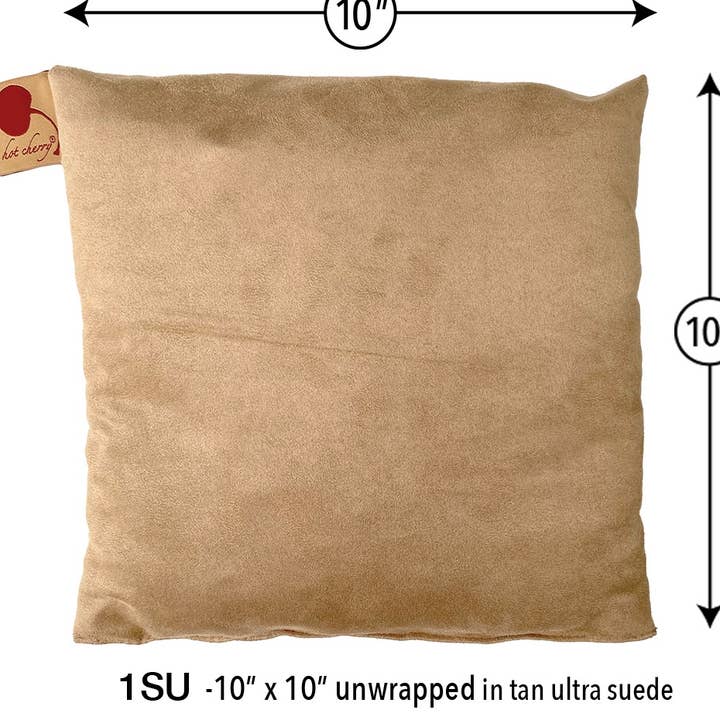 Cuscino Quadrato Spa, Strumento per Massaggi in Ultra Suede Color Cuoio per la vendita all'ingrosso da parte di Hot Cherry Pillows