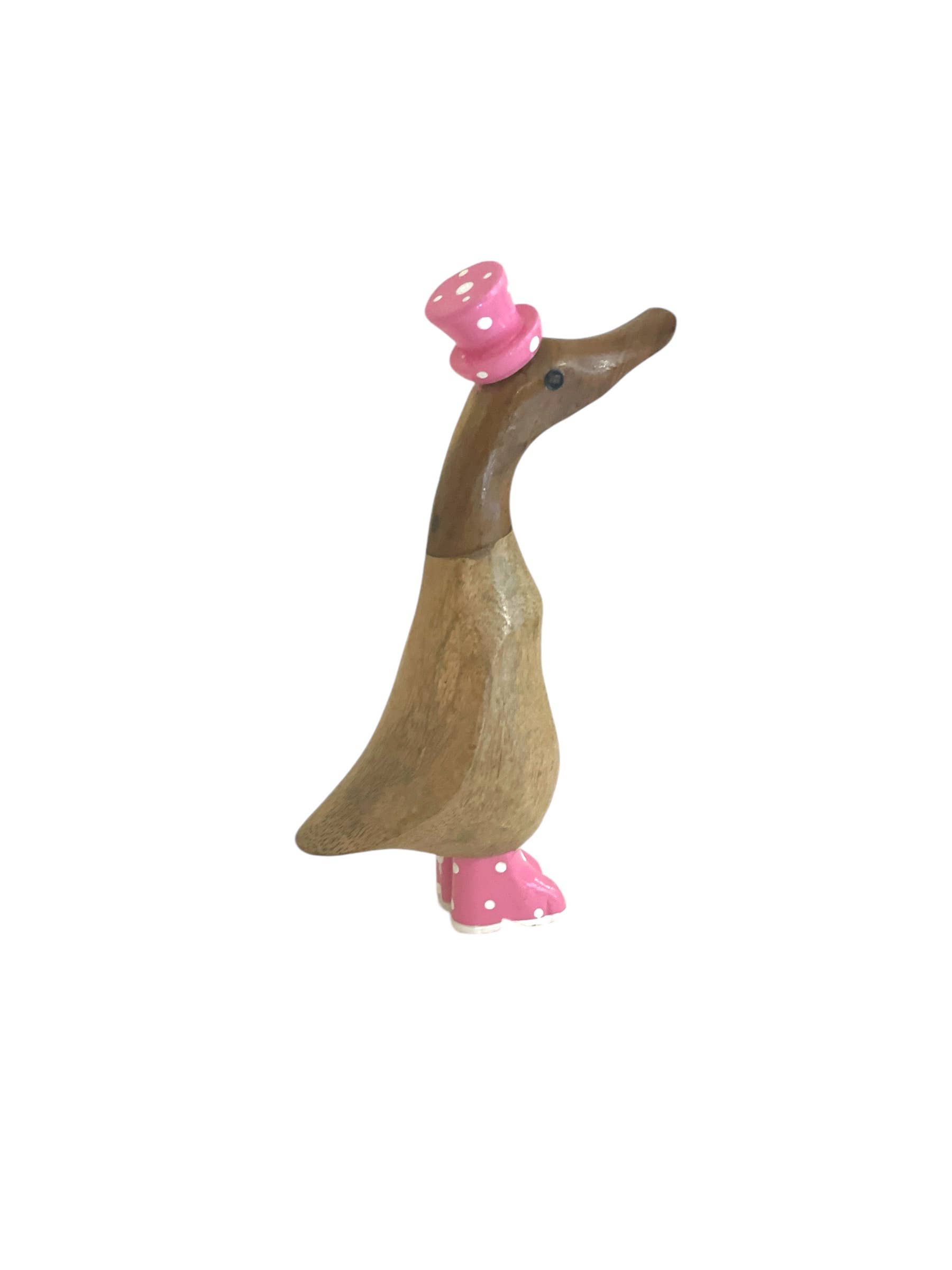 OMA - Eclectic Home - Wholesale Decorative Figurine - Duck Statue Spotty Boots Wooden Duck Coastal Home Decor - PK1