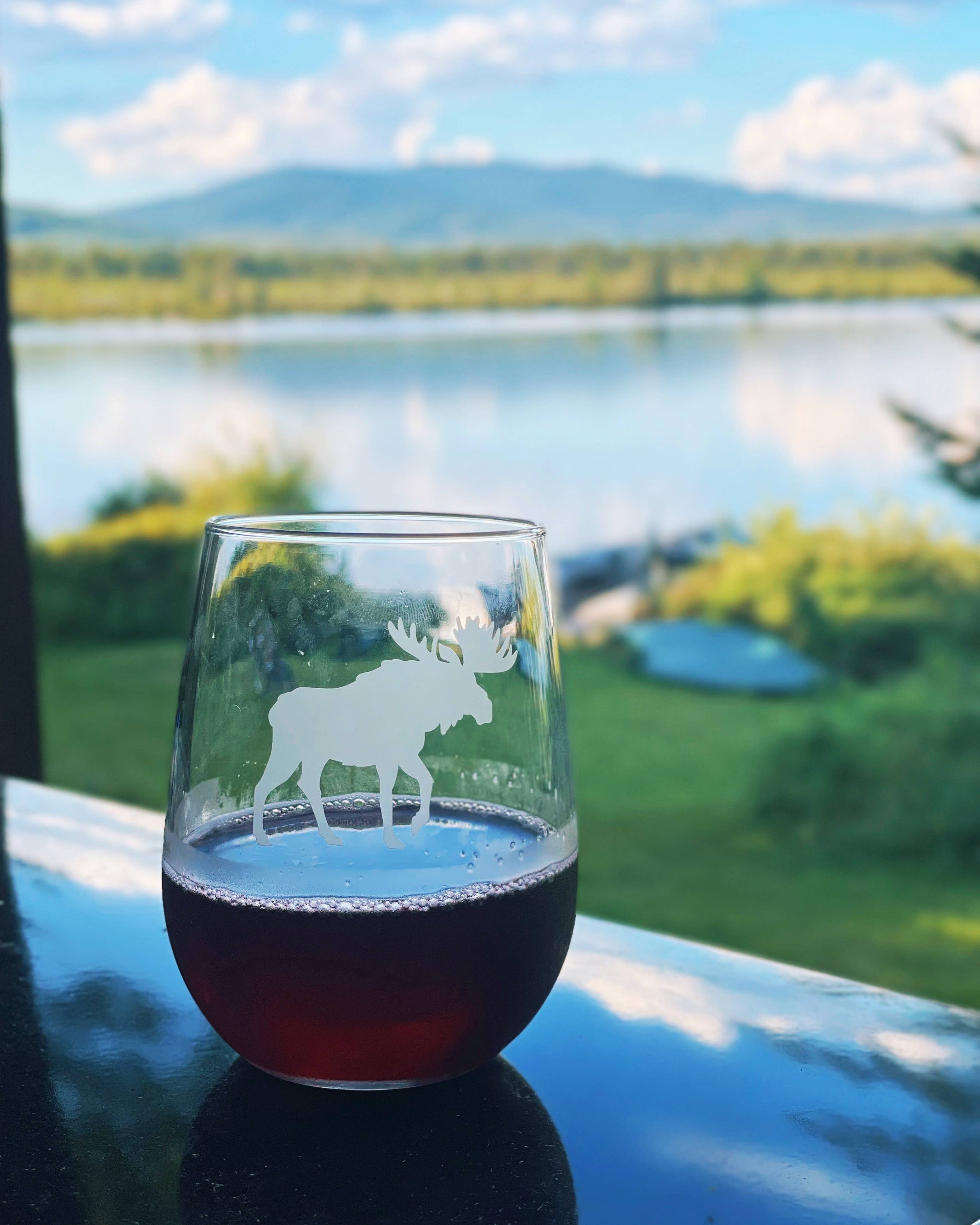 Reclaimed Maine Co. - Wholesale Wine Glass - Lake Inspired Etched Stemless Wine Glasses | 15 oz Glassware1