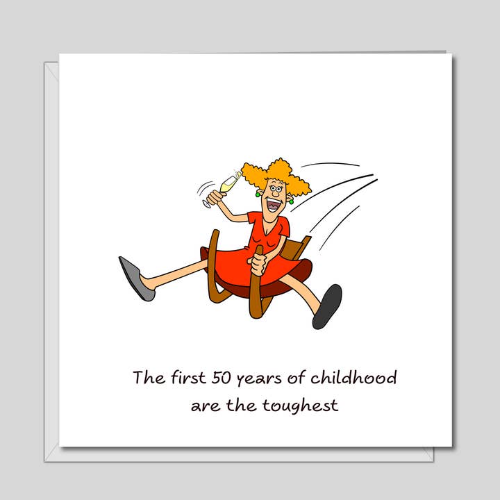 Swizzoo Cards - Vendita all'ingrosso Biglietti di auguri - Divertente biglietto di compleanno per il 50° compleanno di moglie, mamma, amica, umoristico, immaturo, divertente, ideale per festeggiare la migliore amica di una festa1