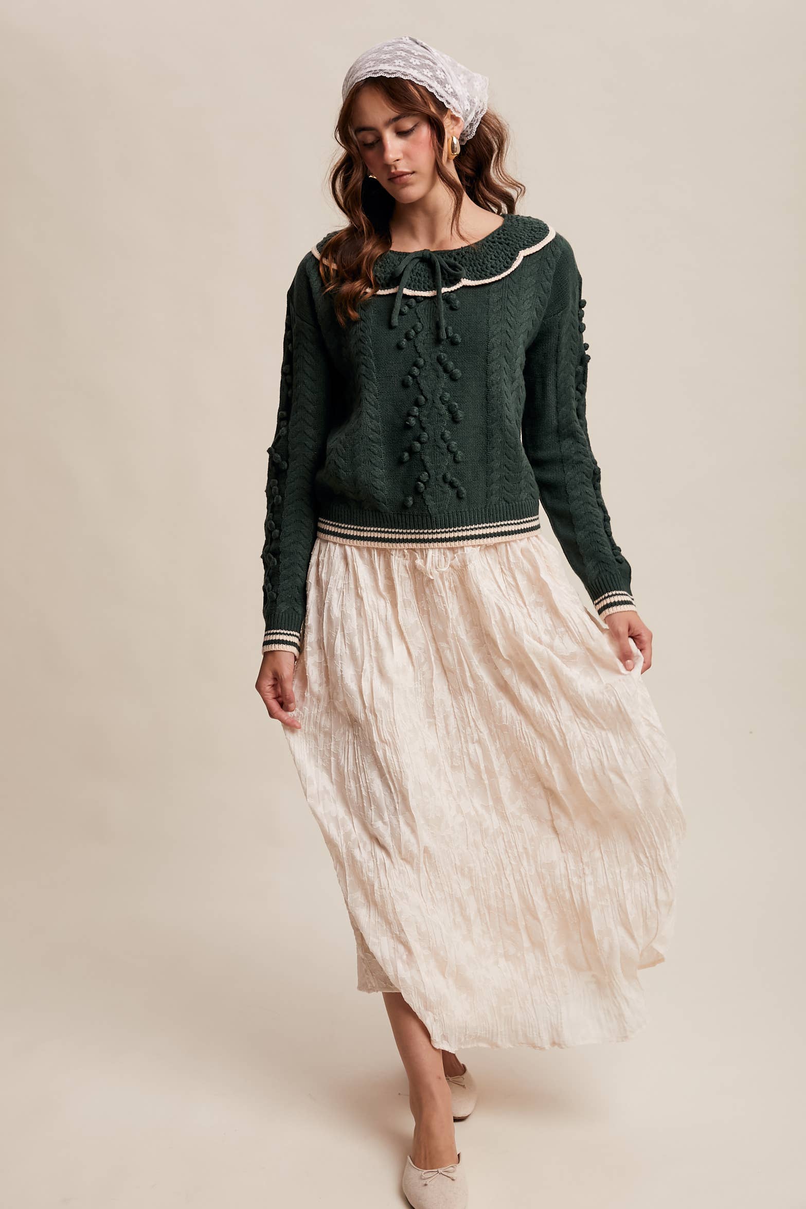 Listicle - Wholesale Knit Sweater - Women's - Pom Pom Cable Knit Sweater18