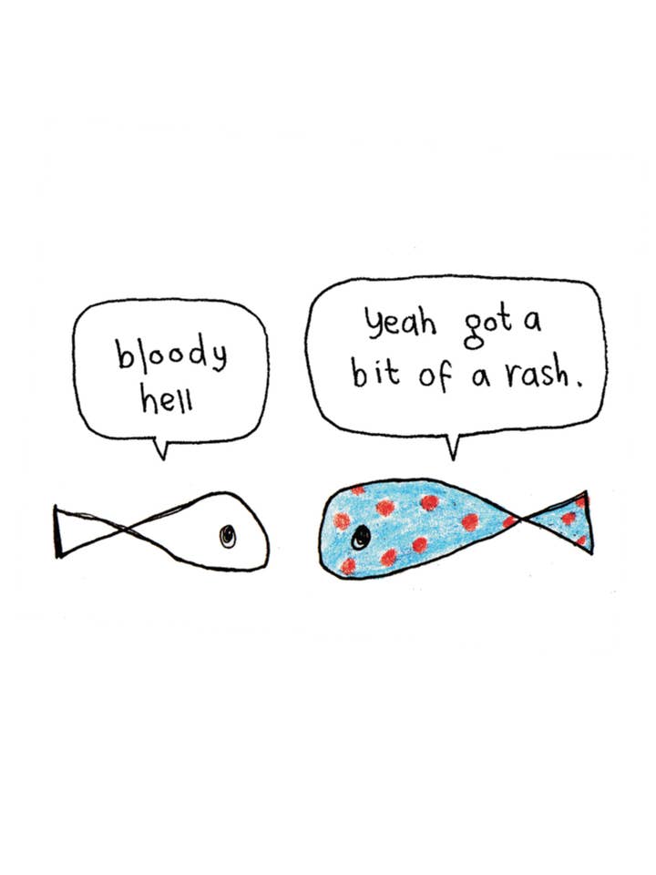 Fish Rash Card for wholesale by Hazel Bee