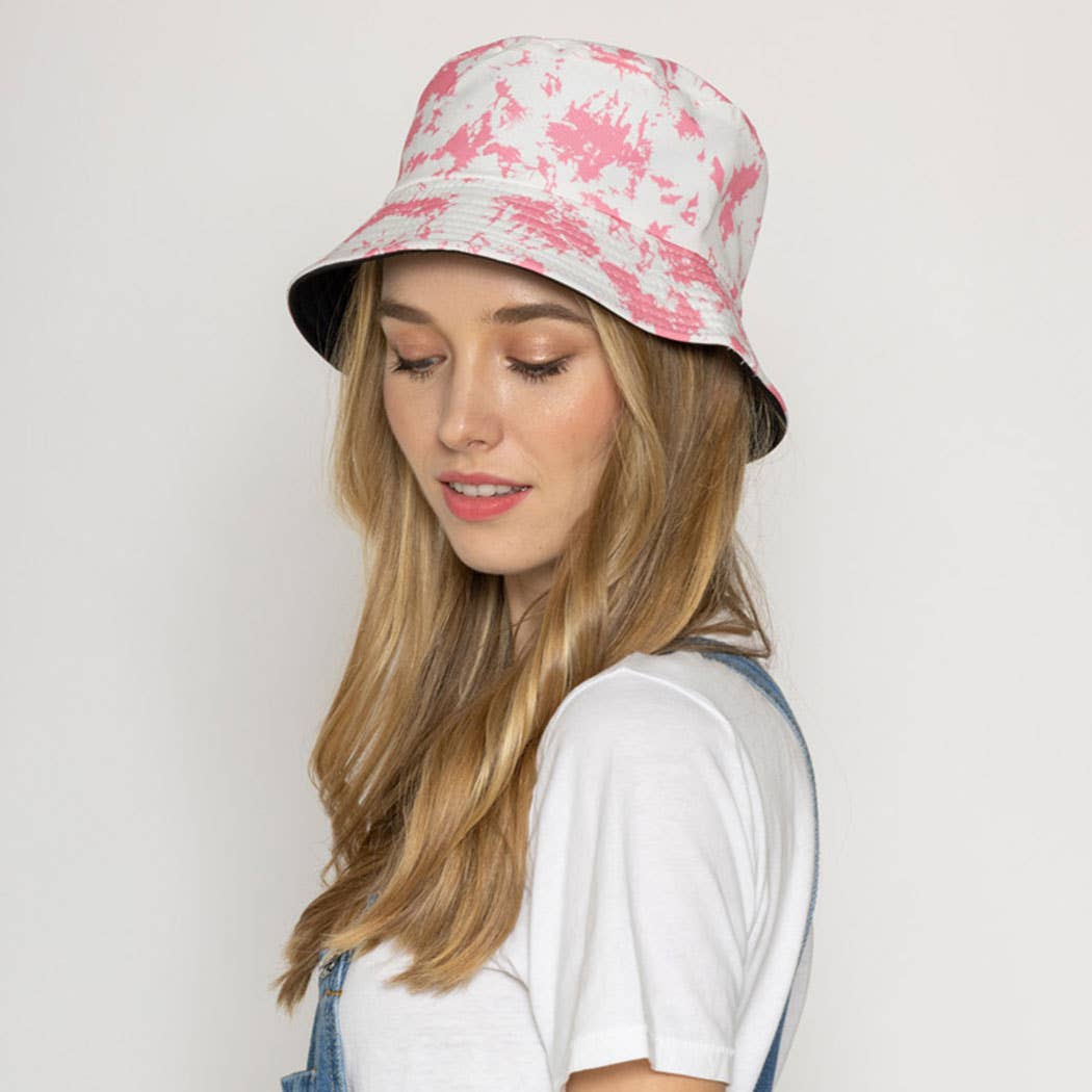 Fashion City - Wholesale Bucket Hat - Women's - Tie-Dye Pattern Reversible Bucket Hat3