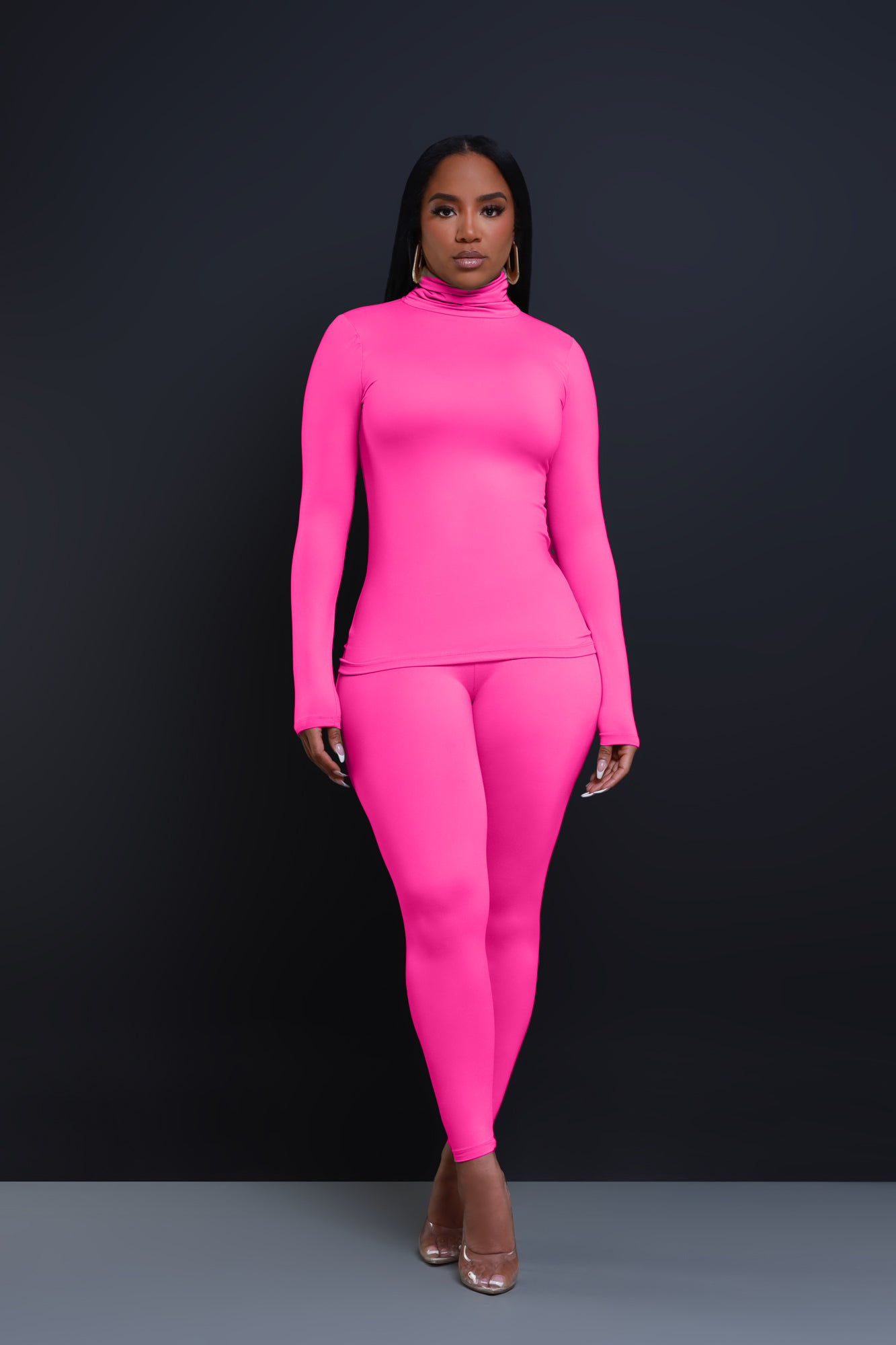 5besties inc - Wholesale Top & Pant Set (NOT Loungewear) - Women's - TURTLE NECK TUNIC AND LEGGINGS SET1